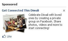 Facebook's user-tagging’ feature in the status updates for wishing friends and family members on Diwali